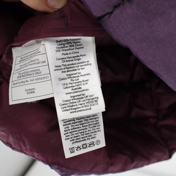 Eddie bauer coat Women's XL 650 Down Fill Packable Quilted Puffer Purple Hooded - Picture 5 of 15